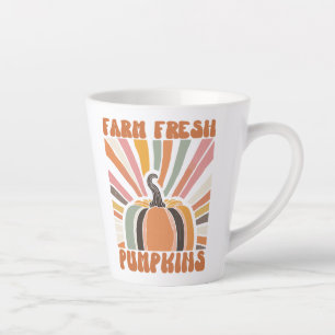Tasse Latte Citrouilles frais de la ferme rétro