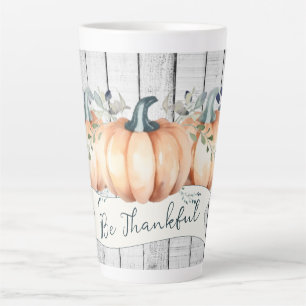 Tasse Latte Citrouilles rustiques aquarelle
