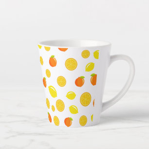 Tasse Latte Citrus joyeux : Citrons & Oranges