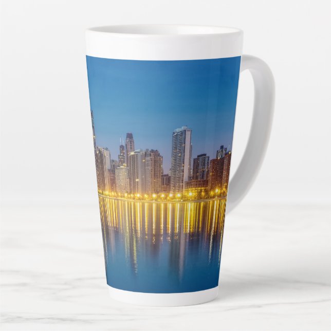 Tasse Latte City de Chicago (Angle droit)
