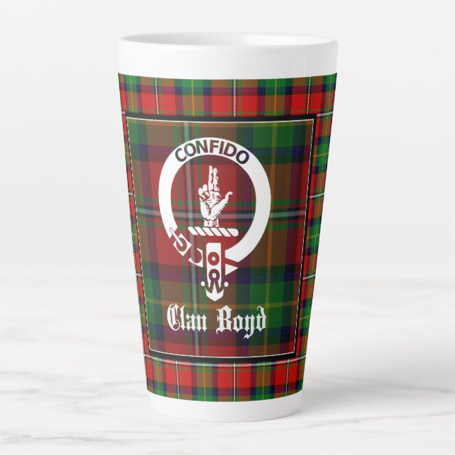 Tasse Latte Clan Boyd Crest Badge & Tartan (Devant)