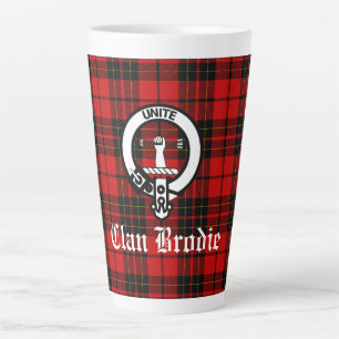 Tasse Latte Clan Brodie Crest Badge et Tartan