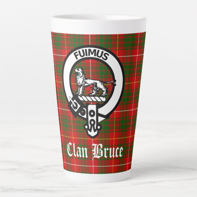 Tasse Latte Clan Bruce Crest Badge & Tartan (Devant)