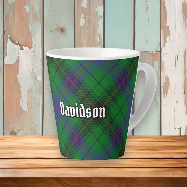 Tasse Latte Clan Davidson Tartan (Créateur téléchargé)