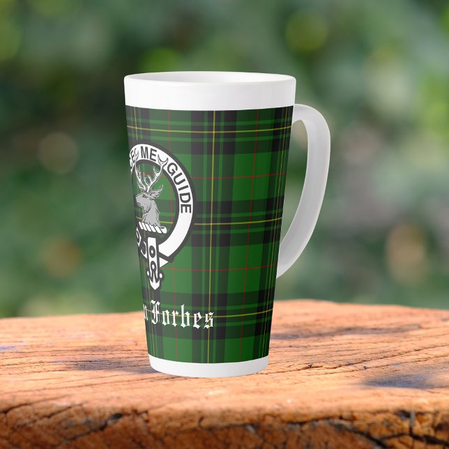 Tasse Latte Clan Forbes Tartan et Insigne de crête (Créateur téléchargé)