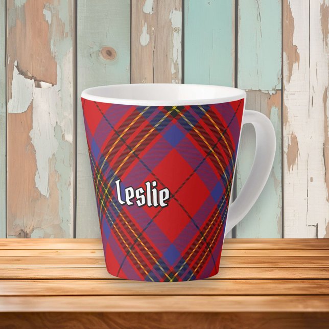 Tasse Latte Clan Leslie Red Tartan (Créateur téléchargé)