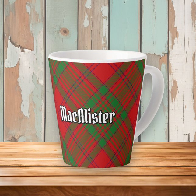 Tasse Latte Clan MacAlister de Glenbarr Tartan (Créateur téléchargé)