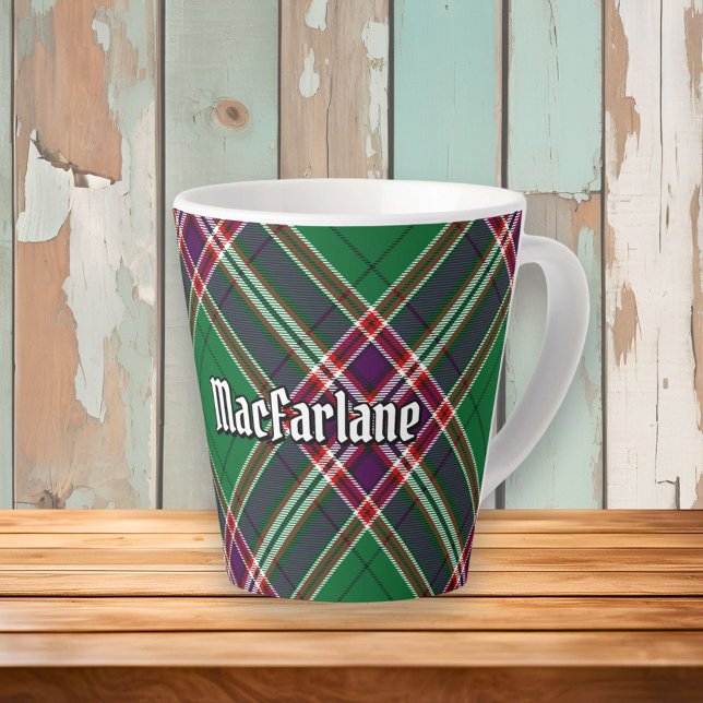 Tasse Latte Clan MacFarlane Chasse moderne Tartan (Créateur téléchargé)