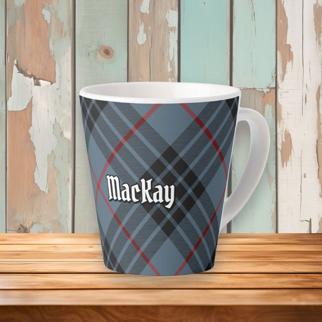 Tasse Latte Clan MacKay Blue Tartan (Créateur téléchargé)