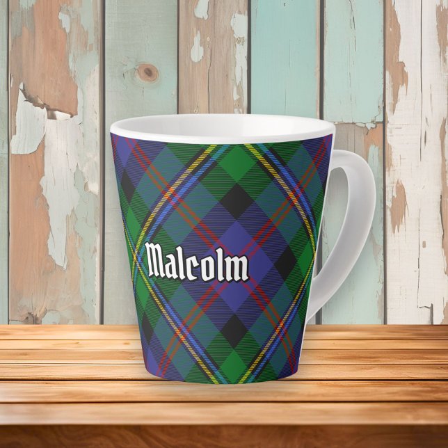 Tasse Latte Clan Malcolm Tartan (Créateur téléchargé)