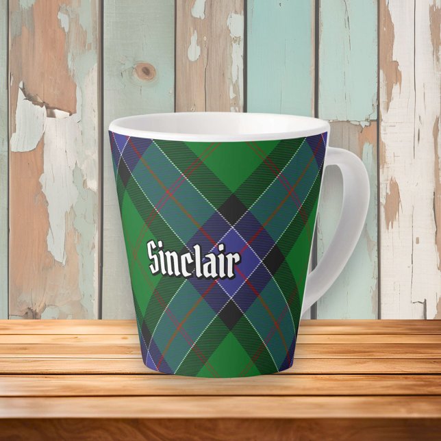 Tasse Latte Clan Sinclair Chasse Tartan (Créateur téléchargé)