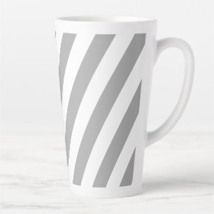 Tasse Latte Classic gris et blanc rayures vintages
