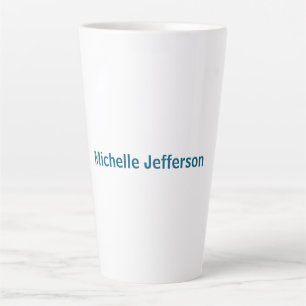 Tasse Latte Classique Créatif Tendance Blanc Bleu Océan