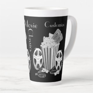 Tasse Latte Classiques personnalisées de cinéma noir et blanc