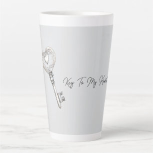 Tasse Latte Clé d'argent pour mon cœur
