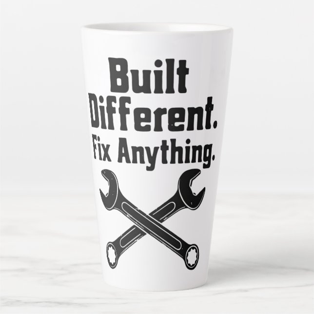 Tasse Latte Clé de Mécanicien Répare Tout Construit Différemme (Devant)