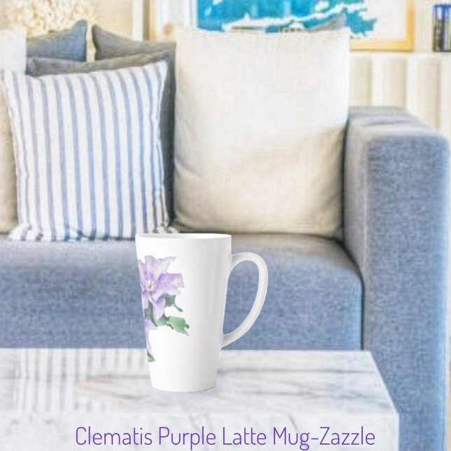 Tasse Latte Clematis violet (Créateur téléchargé)