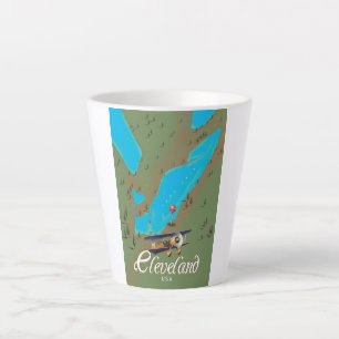 Tasse Latte Cleveland, Ohio affiche de voyage vintage impressi