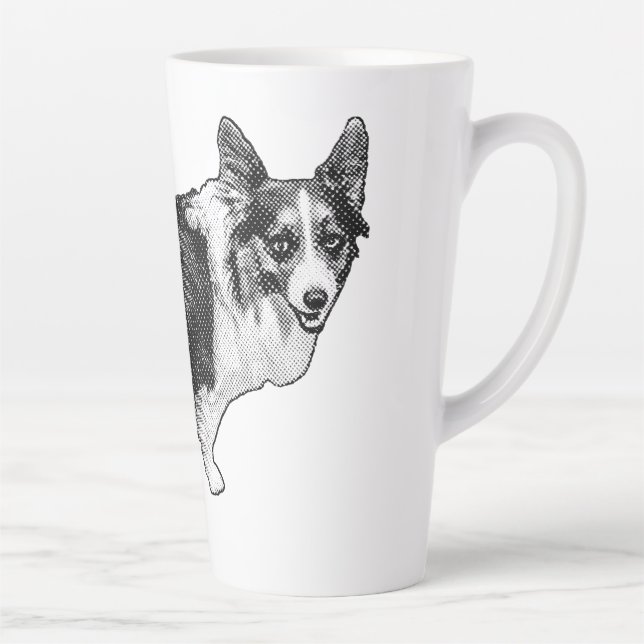 Tasse Latte Clin d'œil de vacances Corgi Prism (Droite)