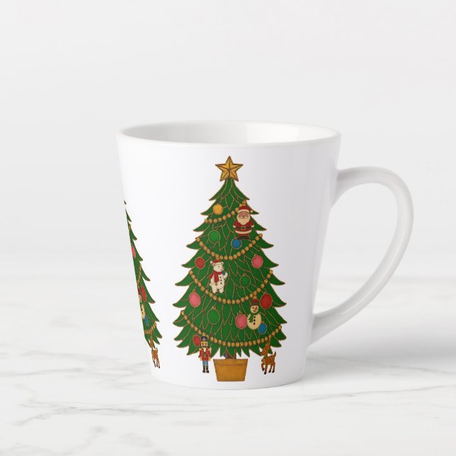 Tasse Latte Cloisonne Art Christmas Tree Character Ornaments (Droite)