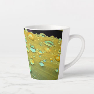 Tasse Latte Closeup Raindrops, Spacey Mustard Jaune