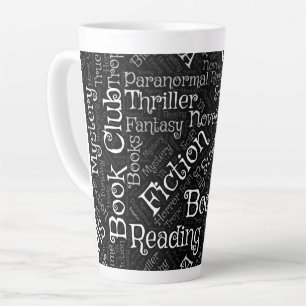 Tasse Latte Cloud Word pour les amateurs de livres