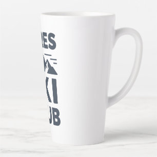 Tasse Latte Club de ski après montagne Logo - Hiver personnali