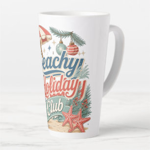 Tasse Latte Club de vacances balnéaire Noël rétro sur la côte