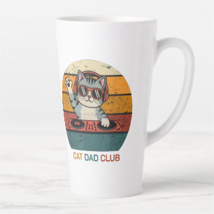 Tasse Latte CLUB DES PAPAS CHATS / Musicien rétro drôle