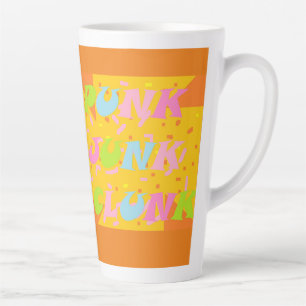 TASSE LATTE CLUNK PUNK BE A REBEL MOTS MOTIFS COULEURS MIXTES