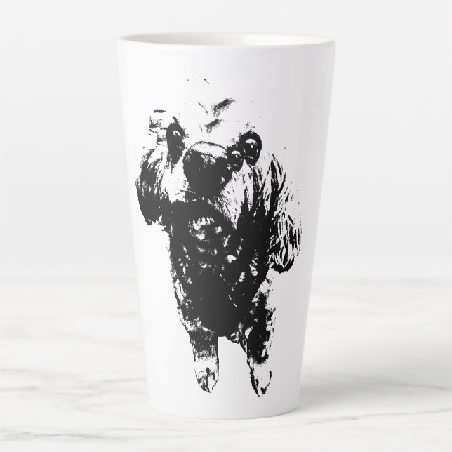 Tasse Latte Cocker Sketch – Encre Gras (Devant)