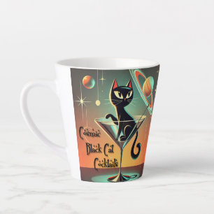 Tasse Latte Cocktails Futuristes Atomiques Chat Noir Cosmique