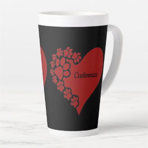 Tasse Latte Coeur d'amour personnalisé pour animal de compagni