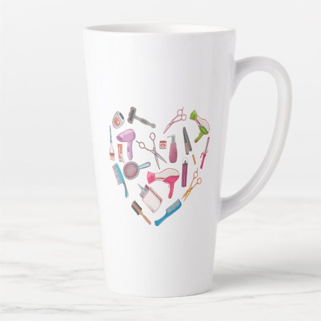 Tasse Latte Coeur de coiffeur Outil coiffeur (Droite)
