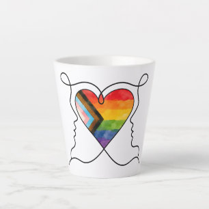 Tasse Latte Cœur de la fierté progressiste en ligne art