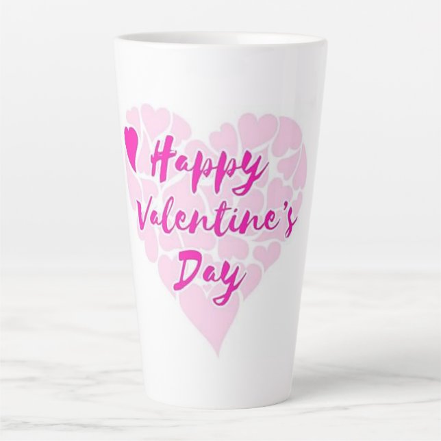 TASSE LATTE COEUR "HEUREUSE SAINTE-VALENTIN" (Devant)