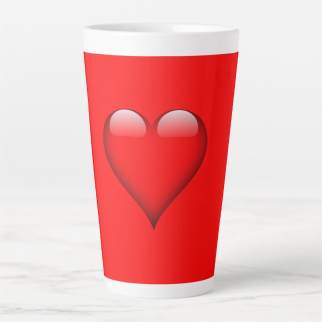 Tasse Latte Coeur Mariage d'amour Arrière - plan rouge (Devant)
