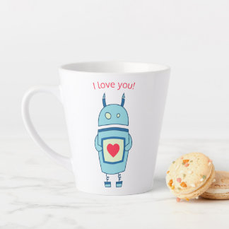 Tasse Latte Coeur robot mignon Je t'aime