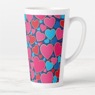 Tasse Latte Cœurs 3d roses