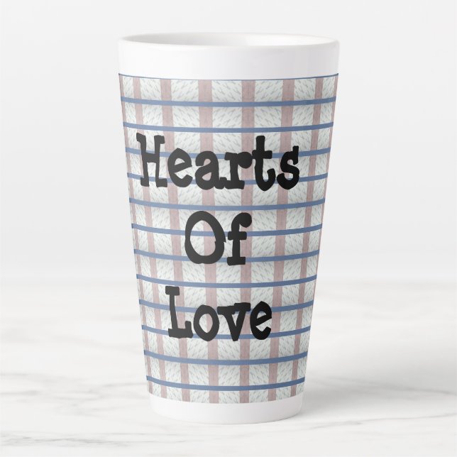 Tasse Latte Coeurs D'Amour (Devant)