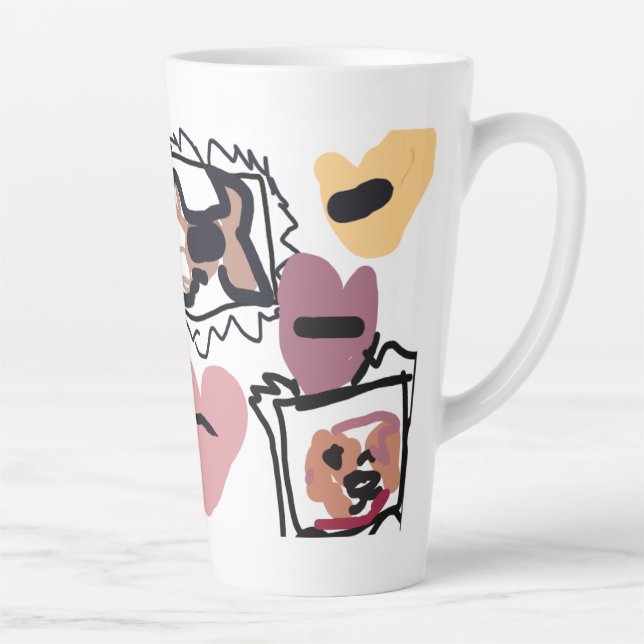 Tasse Latte Cœurs de beagle  (Droite)