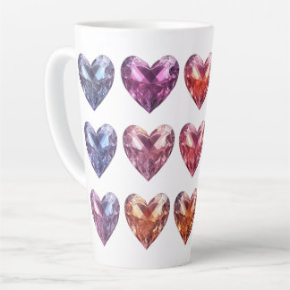 Tasse Latte Coeurs de cristal Pastel Gemstone