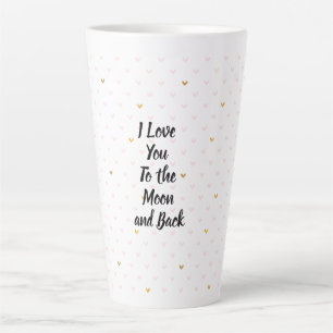 Tasse Latte Coeurs d'or roses rousses