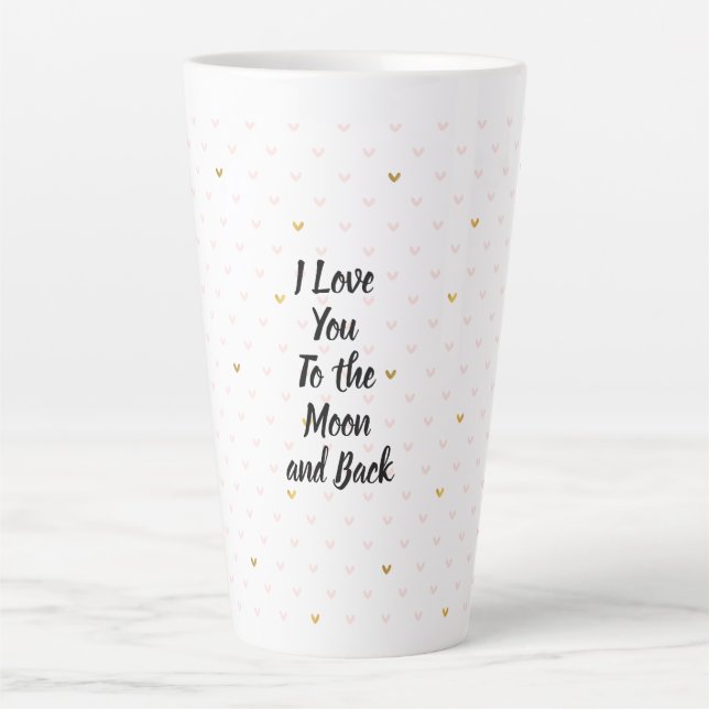 Tasse Latte Coeurs d'or roses rousses (Devant)