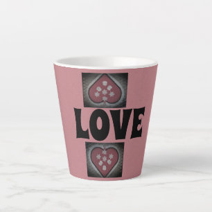 Tasse Latte Coeurs en fleurs