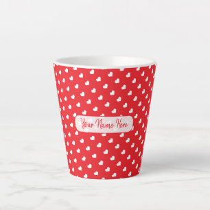 Tasse Latte Cœurs Joyuse Saint-Valentin Moderne Amour Motif