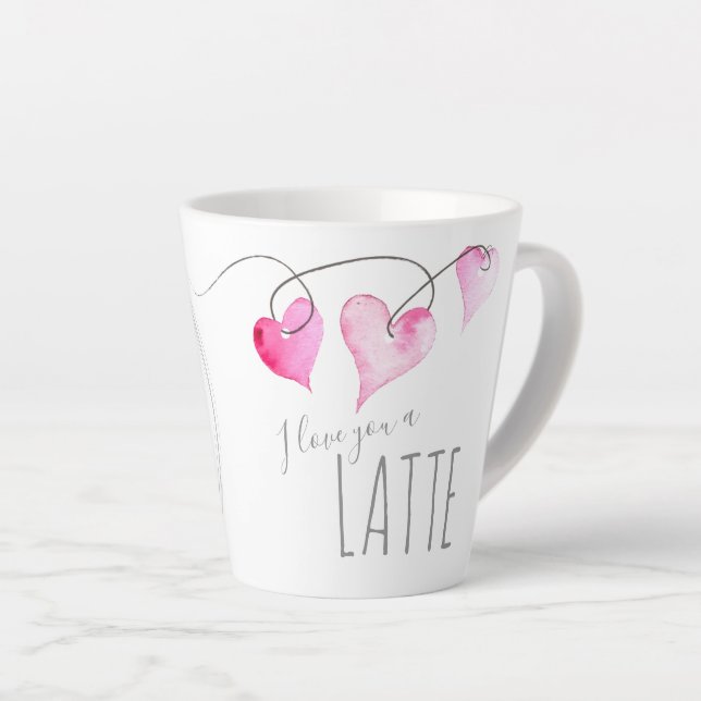 Tasse Latte Coeurs mignons Valentines Jour Cadeau Café Louveur (Angle droit)