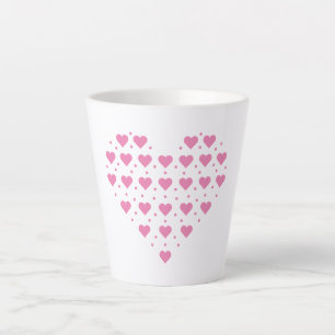 Tasse Latte Coeurs roses