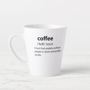Tasse Latte Coffee Funny Dictionnaire Définition