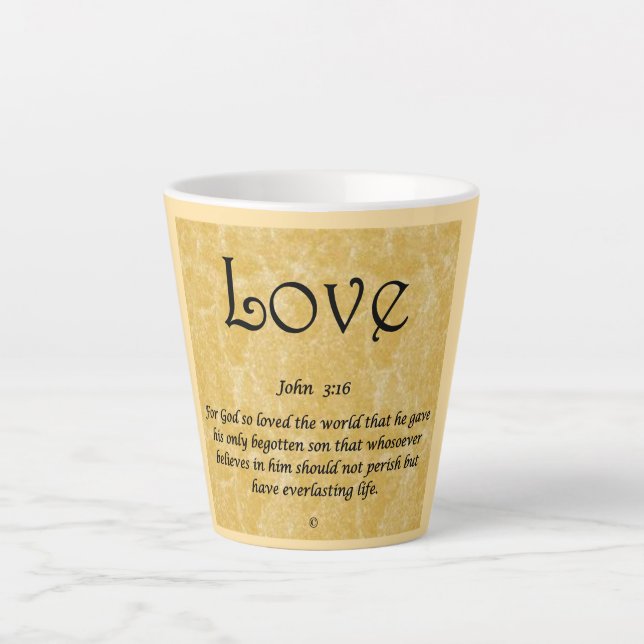 Tasse Latte coffee mug-Love 3;16 (Devant)